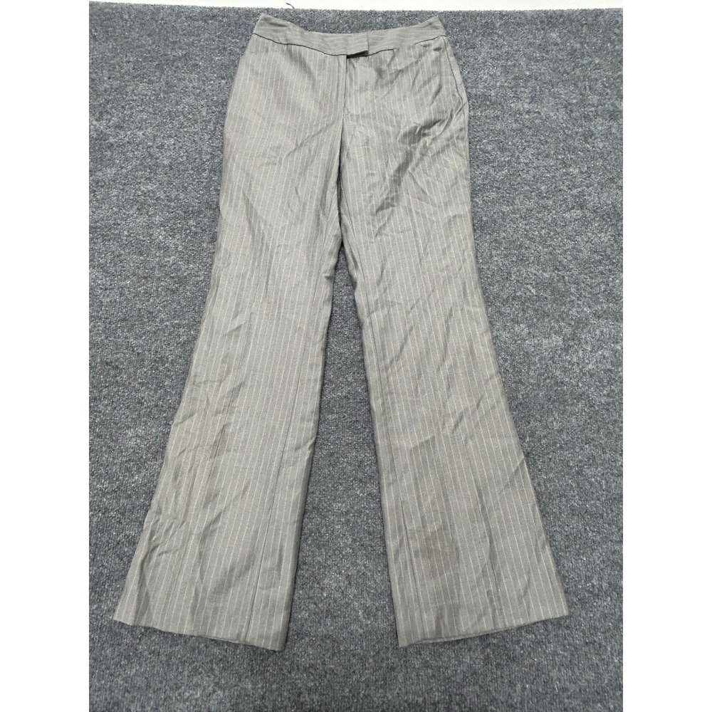 Calvin Klein Dress Pants Womens Size 2 Grey Pinstripe Viscose Straight Leg Work